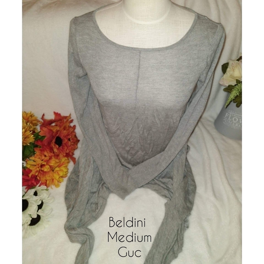 Beldini Gray Medium Quarter Sleeve Blouse
